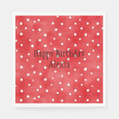 Red White Dots Birthday Serviette (Vorderseite)