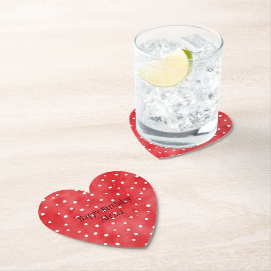 Red White Dots Birthday Untersetzer (Vor Ort)