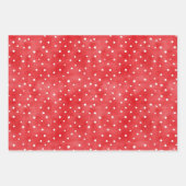 Red White Dots Daises Floral Plaid Birthday Geschenkpapier Set (Vorderseite)