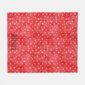 Red White Dots Fleecedecke (Vorderseite (Horizontal))