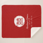 Red & White Double Happy Chinesisch Segen Sherpadecke (Vorderseite (Horizontal))