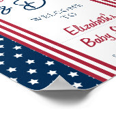 Red White & Due 4. Juli Baby Dusche Willkommen Poster (Ecke)