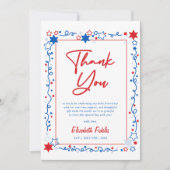 Red White & Due 4. Juli Babydusche Dankeskarte (Vorderseite)