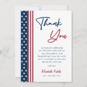 Red White & Due 4. Juli Babydusche Dankeskarte (Vorderseite)