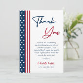 Red White & Due 4. Juli Babydusche Dankeskarte (Stehend Vorderseite)