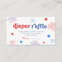 Red White & Due 4. Juli Diaper Raffle Begleitkarte