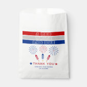 Red White Due 4. Juli Feuerwehr Baby Dusche Geschenktütchen (Vorderseite)