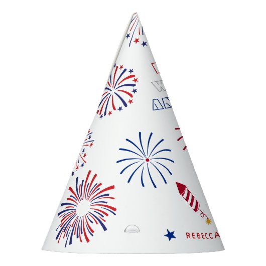 Red White Due 4. Juli Feuerwehr Baby Dusche Partyhütchen (Links)