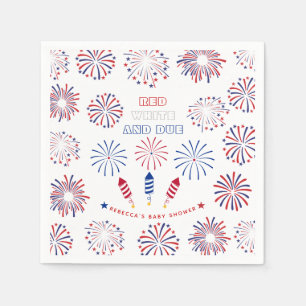 Red White Due 4. Juli Feuerwehr Baby Dusche Serviette