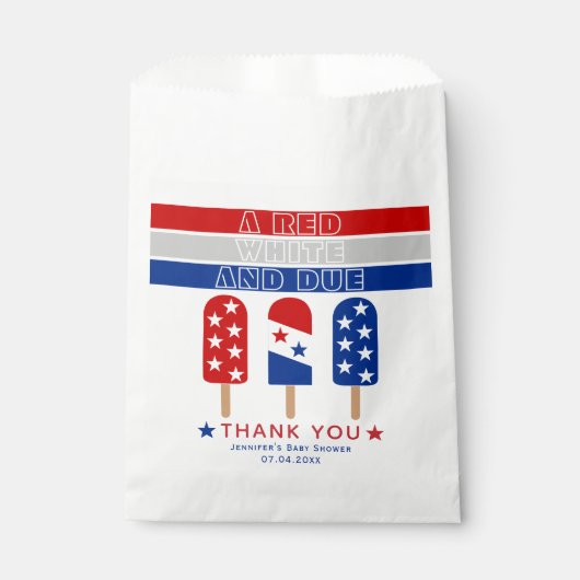 Red White Due 4. Juli Fpopsicles Babydusche Geschenktütchen (Vorderseite)