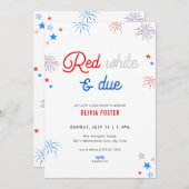 Red White & Due 4. Juli Kinderdusche Einladung (Vorne/Hinten)
