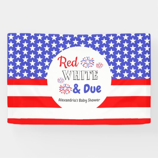 Red White & Due Baby Dusche Banner (Horizontal)