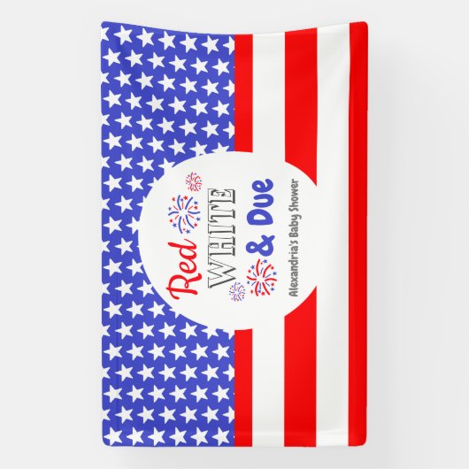 Red White & Due Baby Dusche Banner (Vertikal)