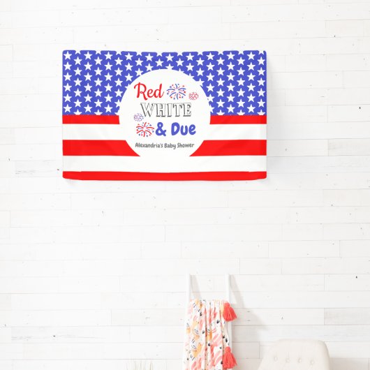 Red White & Due Baby Dusche Banner (InSitu)