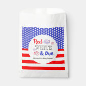 Red White & Due Baby Dusche Geschenktütchen (Vorderseite)