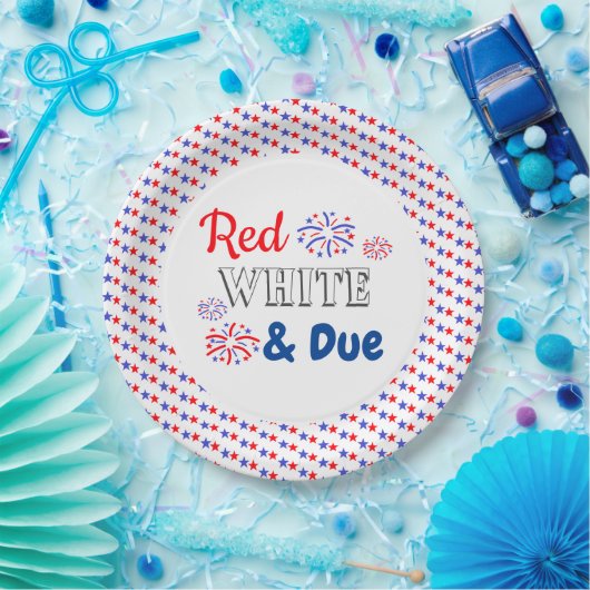 Red White & Due Baby Dusche Pappteller (Party)