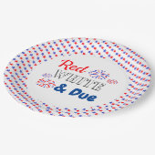 Red White & Due Baby Dusche Pappteller (Schrägansicht)