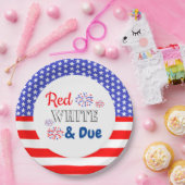 Red White & Due Baby Dusche Pappteller (Party)