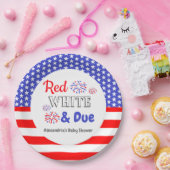 Red White & Due Baby Dusche Pappteller (Party)