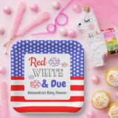 Red White & Due Baby Dusche Pappteller (Party)
