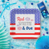 Red White & Due Baby Dusche Pappteller (Party)