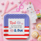 Red White & Due Baby Dusche Pappteller (Party)