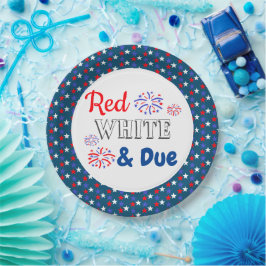 Red White & Due Baby Dusche Pappteller