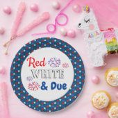 Red White & Due Baby Dusche Pappteller (Party)
