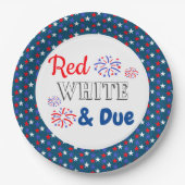 Red White & Due Baby Dusche Pappteller (Vorderseite)