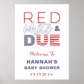 Red White & DUE Baby Dusche Party Begrüßungspaket Poster (Vorne)