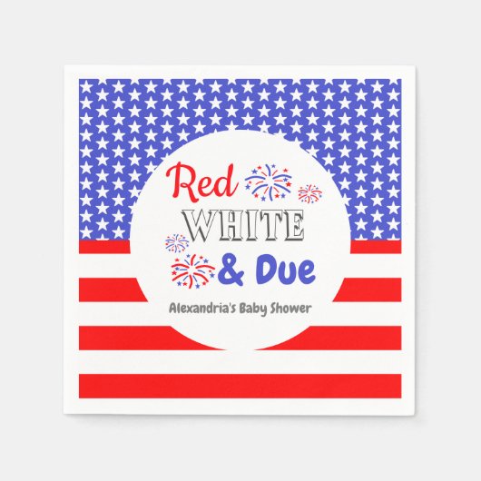 Red White & Due Baby Dusche Serviette (Vorderseite)
