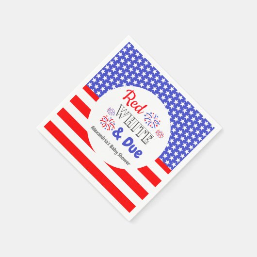 Red White & Due Baby Dusche Serviette (Ecke)