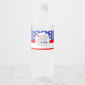 Red White & Due Baby Dusche Wasserflaschenetikett (Vorderseite)