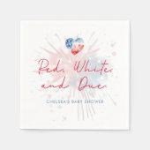 Red White & Due Baby Shower Napkins Serviette (Vorderseite)