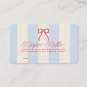 Red White Due Blue Stripes Diaper Raffle Ticket Begleitkarte (Vorderseite)