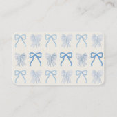 Red White & Due Bow Blue Stripes Baby Book Request Begleitkarte (Rückseite)