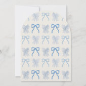 Red White & Due Bow Stripes Boy Baby Shower Einladung (Rückseite)