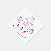 Red White Due Fourth July Feuerklappern Baby Dusch Serviette (Ecke)