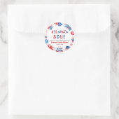 Red, White & Due Gender Neutral Baby Shower Runder Aufkleber (Tasche)