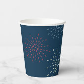 Red, White & Due July 4. Feuerwerk Babydusche Pappbecher (Rückseite)