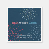 Red, White & Due July 4. Feuerwerk Babydusche Serviette (Vorderseite)