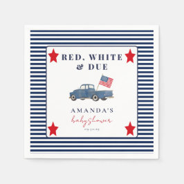 Red White & Due Patriotic Baby Dusche Napkins Serviette