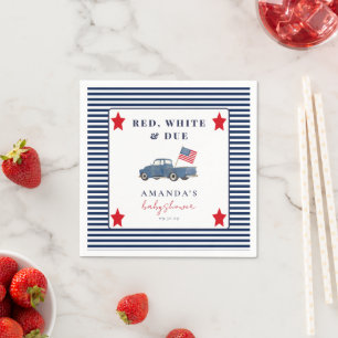 Red White & Due Patriotic Baby Dusche Napkins Serviette