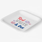 Red White & Due Schwangerschaft Pappteller (Gewinkelt)