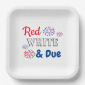 Red White & Due Schwangerschaft Pappteller (Vorderseite)