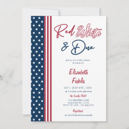 Red White & Due Stars 4. Juli Babydusche Einladung