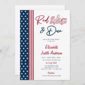 Red White & Due Stars 4. Juli Babydusche Einladung (Vorne/Hinten)