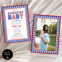 Red White & Due Stars 4. Juli Babydusche