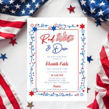 Red White & Due Stars 4. Juli Babydusche