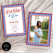 Red White & Due Stars 4. Juli Babydusche